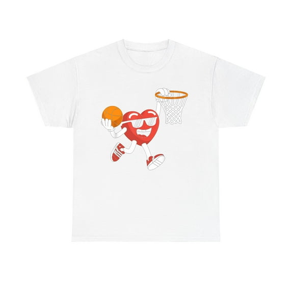 KiraKira Funny Heart Basketball Valentine Shirt, Sports Humor T-Shirt, Sweatshirt, Hoodie