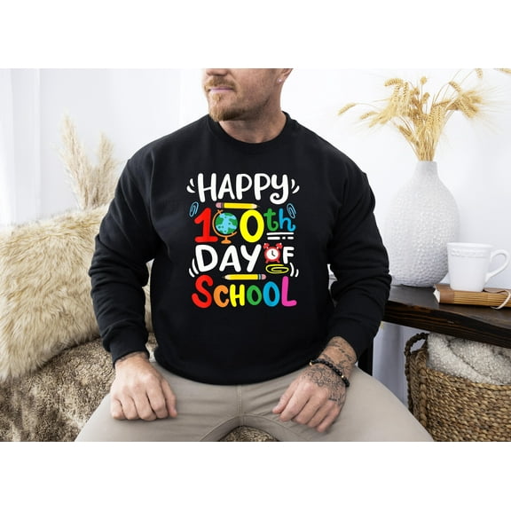 KiraKira Happy 100th Day of School T-Shirt, Hoodie, Sweatshirt, Colorful Teacher Appreciation Gift, School Achievement Tee