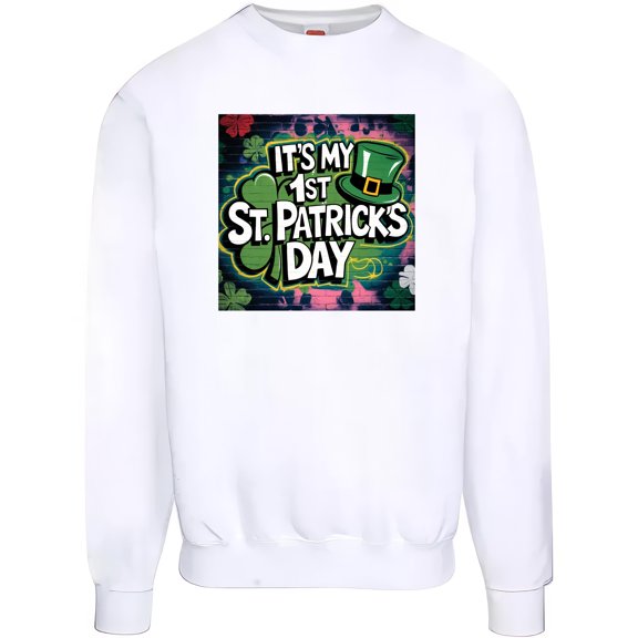 KiraKira My 1st St. Patrick's Day Shirt, First Irish Holiday T-Shirt, Cute Leprechaun and Shamrock Graphic Tee