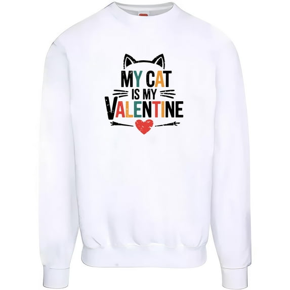 KiraKira My Cat Is My Valentine T-Shirt, Cute Cat Lover Valentine's Day Sweatshirt, Unisex S-5XL Hoodie, Gift for Pet Owners