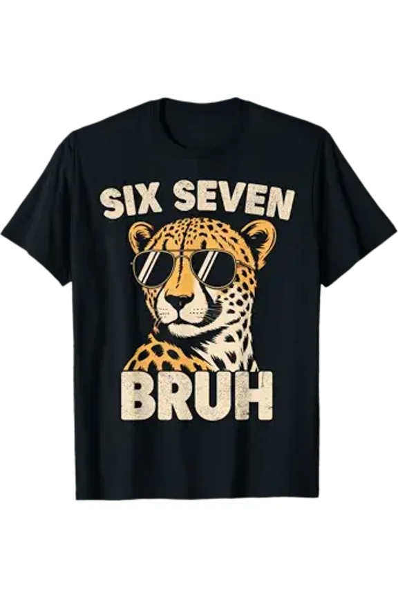 Boys Animal Print Clothes Bruh Cheetah 67 Six Seven T-Shirt