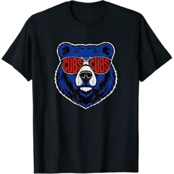 Kiraa Cubs Wearing Sunglasses Vintage Men Women Boys Girls Kids T-Shirt