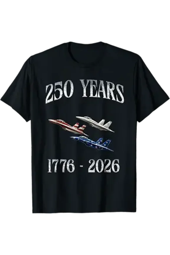 Fighter Jets Flag 250 Years 1776 2026 T-Shirt