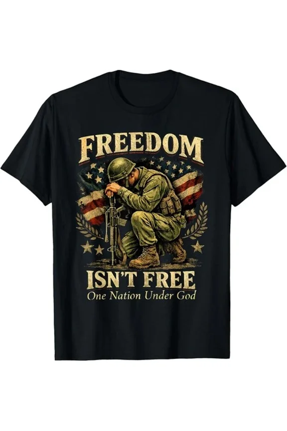 Freedom Isnt Free Patriotic Soldier One Nation Under God T-Shirt