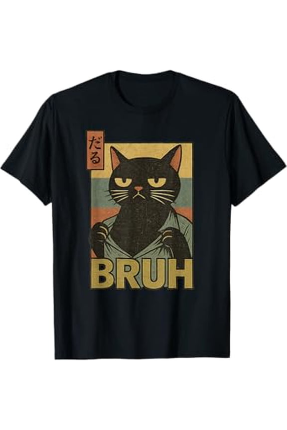 Funny Cat Bruh Teen Boys Girls Men Women Meme Japanese Anime T-Shirt
