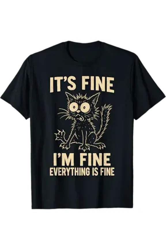 Funny Cat Graphic Tee Men Women Kids Weird Crazy Meme Cat T-Shirt