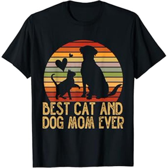 Kiraa Retro Cat Dog Mom Cat Mama Furmama Puppy Kitty Mother's Day T-Shirt