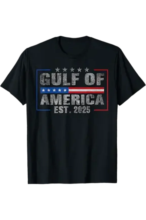 Retro Gulf of America Est 2025 Vintage USA Coastal Patriot T-Shirt