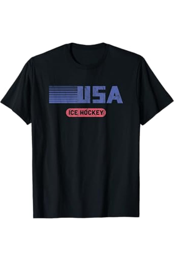 Retro USA 2022 Team American Ice Hockey Vintage T-Shirt
