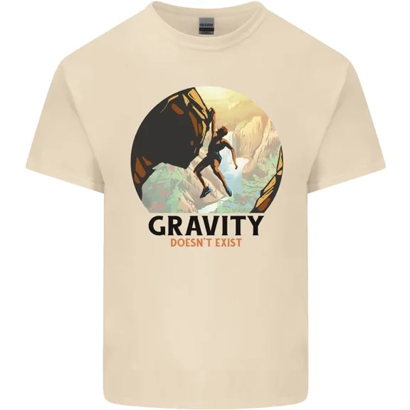Kiraa Rock Climbing Gravity Doesnt Exist Climber Mens Womens T-Shirt