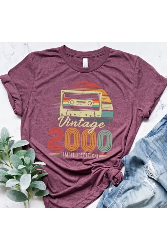 Tee With 25Th Birthday Shirt, Vintage T Shirt, Vintage 2000 Shirt, 25Th Birthday Gift For Women, 25Th Birthday Shirt Men, Retro Shirt, Vintage Shirts Birthday Gifts; For Men & Women