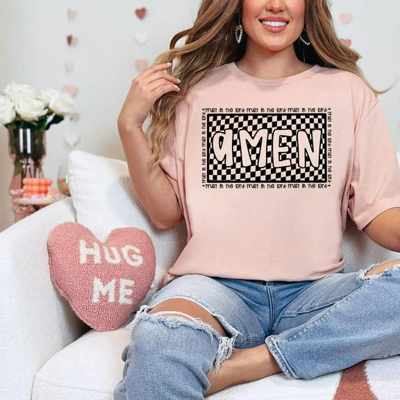 Kiraa Tee With Amen T-Shirt, Trust In The Lord Shirt, Retro Christian Shirt, Religious Shirt, Bible Verse Shirts, Jesus Shirt, Faith Shirt, Amen Sweatshirt Birthday Gifts; For Men & Women