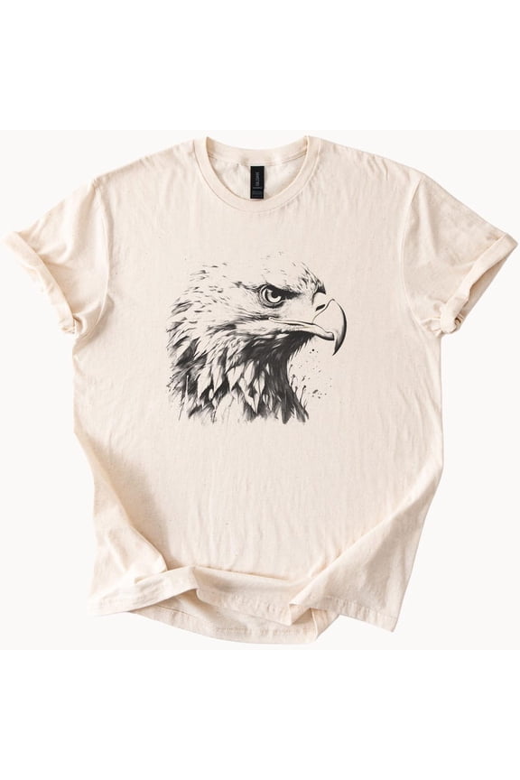 Tee With Bald Eagle Graphic Tee Bird Lover Shirt Patriotic Usa American Pride Gift For Him Her Wildlife Nature Top Short Sleeve Birthday Gifts; For Men & Women