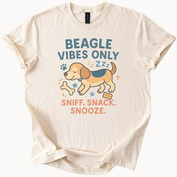 Kiraa Tee With Beagle Vibes Only Cute Beagle Dog Graphic Shirt Sniff Snack Snooze Funny Dog Lover Gift Pet Owner Animal Tee Birthday Gifts; For Men & Women