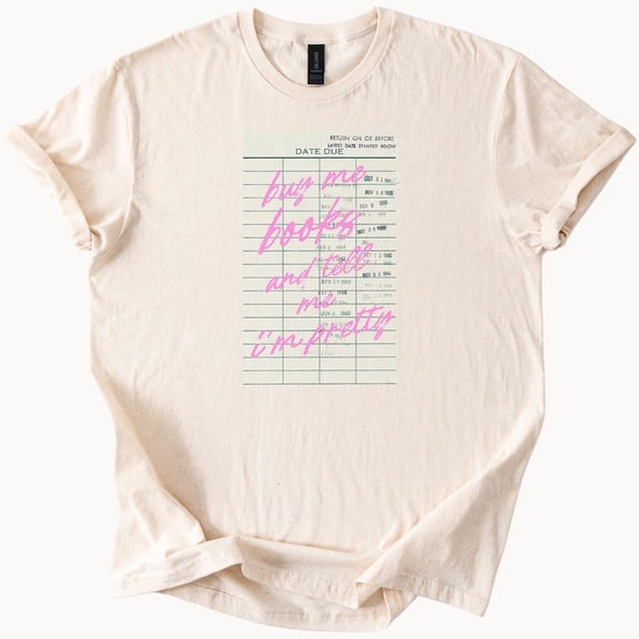 Kiraa Tee with Buy Me Books And Tell Me Im Pretty Library Card Graphic Tee Book Lover Shirt Reading Aesthetic Bookish T Shirt Gift For Readers Birthday Gifts; For Men & Women