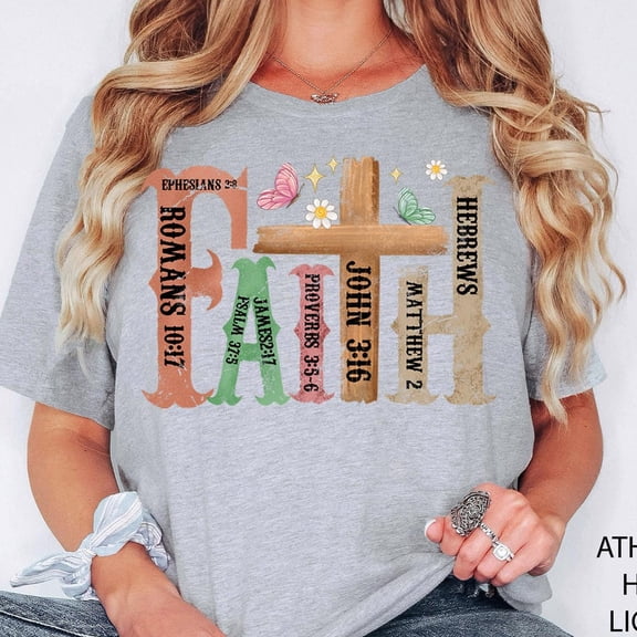 Kiraa Tee With Christian Shirt, Bible Verse T-Shirt, Religious Outfit, Retro Faith T Shirt, Christian Cross Graphic Tees, Religious Sweatshirt, Faith Shirt Birthday Gifts; For Men & Women