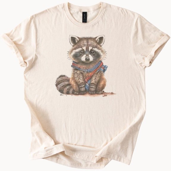 Kiraa Tee With Cute Raccoon Shirt Adorable Forest Animal Tee Trash Panda Nature Lover Gift Cozy Woodland Creature Graphic T Shirt Unisex Apparel Birthday Gifts; For Men & Women