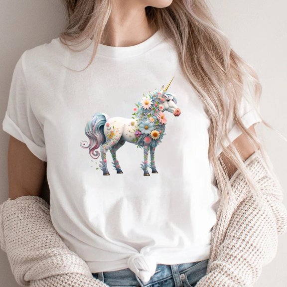 Kiraa Tee With Cute Unicorn T-Shirt, Colorful Unicorn Shirt, Unicorn Shirt, Unicorn Gift, Unicorn Shirt, Unicorn Lover, Unicorn Birthday,Unicorn Tees Birthday Gifts; For Men & Women