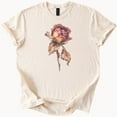 thumbnail image 1 of Kiraa Tee With Faded Beauty Rose Graphic Shirt Realistic Withered Flower Art Tee Nature Inspired Floral Tshirt For Women Men Aesthetic Style Birthday Gifts; For Men & Women, 1 of 4