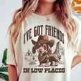 thumbnail image 1 of Kiraa Tee With Funny Dachshund Comfort Colors® Shirt, Friends In Low Places Shirt, Funny Dog Tshirt, Oversized Retro Doxie Shirt, Dog Lover Gift, Dog Tee Birthday Gifts; For Men & Women, 1 of 3