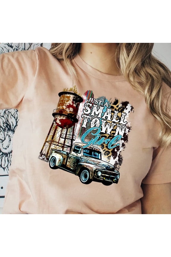 Tee With Just A Small Town Girl, Southern Shirt, Woman Tshirt, Country Music Shirt, Young Woman Shirt, Country Concert Shirt,Country Girl Shirt Birthday Gifts; For Men & Women
