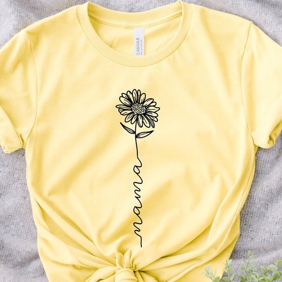 Kiraa Tee With Mama Flower T-Shirt, Floral Mom Shirt, Mothers Day Shirt, Mothers Day Gift, Mama Flower Shirt, Gift For Mom, Gift For Her Birthday Gifts; For Men & Women