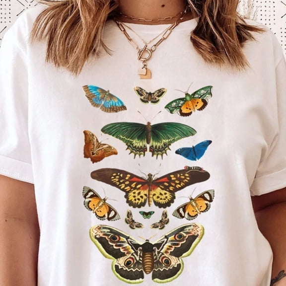 Kiraa Tee With Moth Shirt, Cottagecore Shirt, Bug Shirt, Aesthetic Shirt Insect Shirt Moth Tees Cottage Core Shirt Goblincore Clothing Dark Academia Shirt Birthday Gifts; For Men & Women