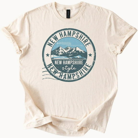 Kiraa Tee with New Hampshire Mountains Graphic T Shirt New Hampshire Style Nature Hiking Outdoors Scenic Landscape Tee New Hampshire Souvenir Shirt Birthday Gifts; For Men & Women