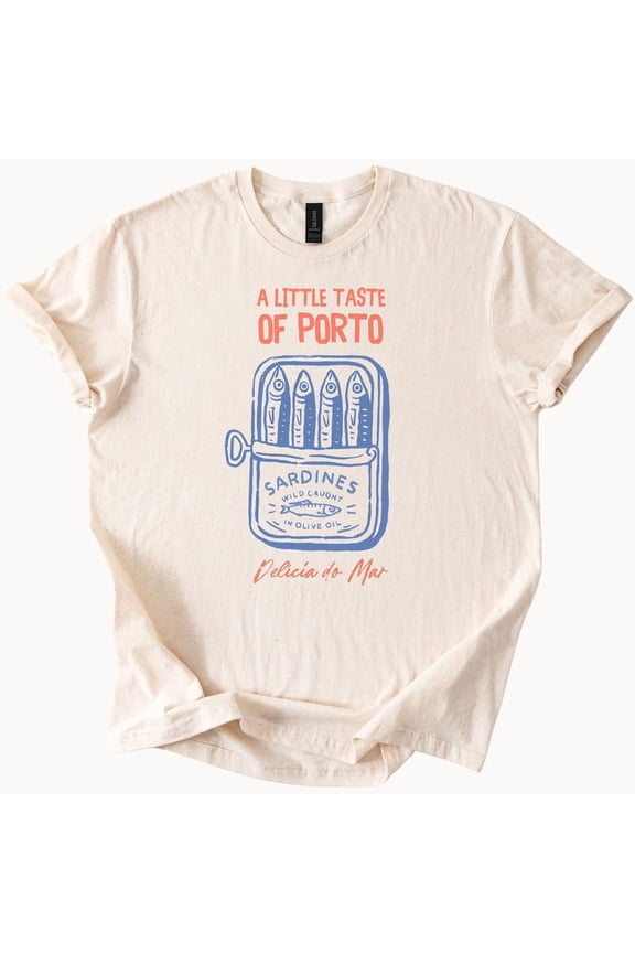 Tee With Porto Sardines Graphic Tee A Little Taste Of Porto Canned Fish Illustration Shirt Delicia Do Mar Portugal Food Lover Gift Birthday Gifts; For Men & Women