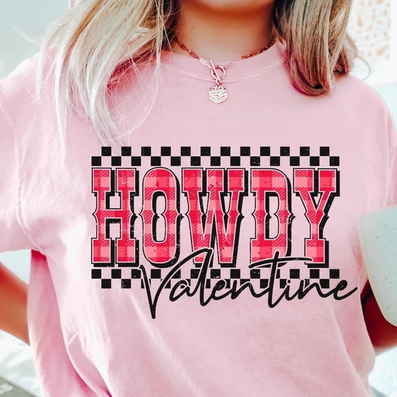 Kiraa Tee With Retro Western Valentine'S Day Comfort Colors® T-Shirt, Howdy Valentine Shirt, Trendy Western Valentine'S Day Shirt, Cute Valentine'S Shirt Birthday Gifts; For Men & Women