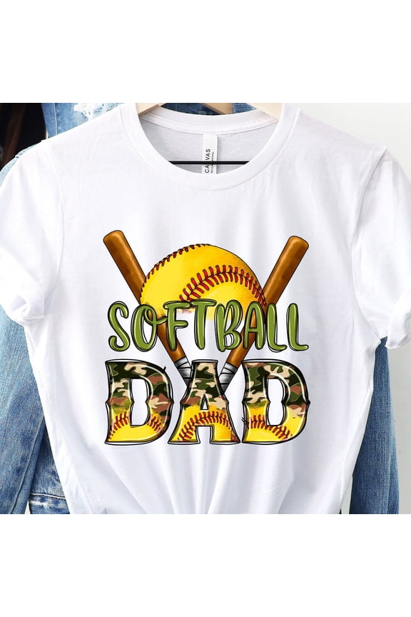 Tee With Softball Dad Shirts, Softball Dad T Shirt, Softball Shirts For Dad, Family Softball Shirts, Game Day Shirts, Father'S Day Gift, Gift For Dad Birthday Gifts; For Men & Women