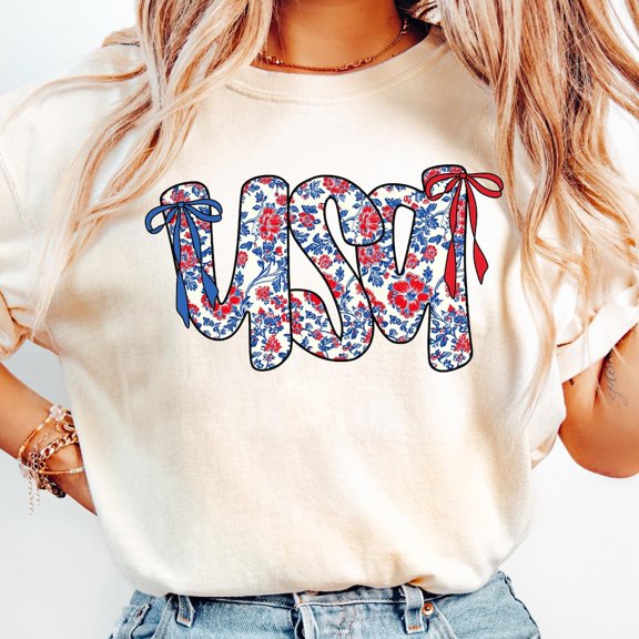 Kiraa Tee With Usa 4Th Of July Coquette Shirt, Usa Coquette Bow Shirt, 4Th Of July Shirt, American Shirt, 4Th July Party Coquette Bow Shirt Birthday Gifts; For Men & Women