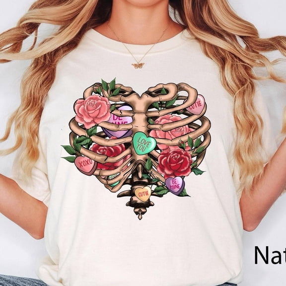 Kiraa Tee With Valentines Day Skeleton Plant Body T-Shirt, Be Mine Sweatshirt, Valentines Day Shirt, Xoxo Heart Sweatshirt, Valentine Day Plant Lover Shirt Birthday Gifts; For Men & Women