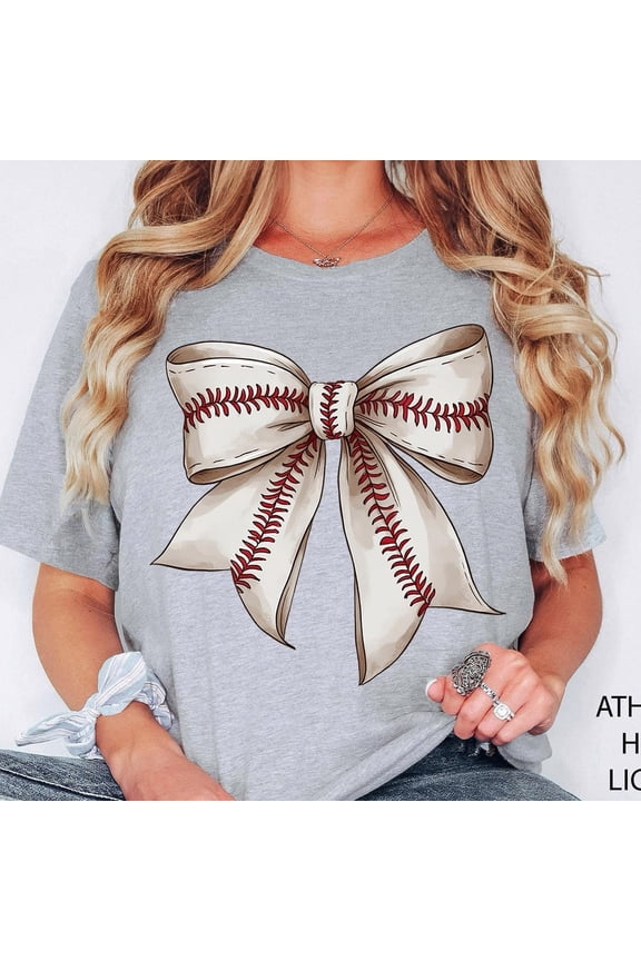 Tee With Vintage Baseball Bow T-Shirt, Bow Baseball T-Shirt, Coquette Baseball Shirt, Mama Baseball Shirt, Game Day Baseball Sweatshirt, T-Mom Shirt Birthday Gifts; For Men & Women