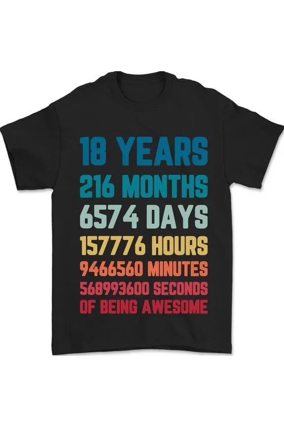 Tee With 18Th Birthday 18 Year Old Mens S-5Xl T-Shirt