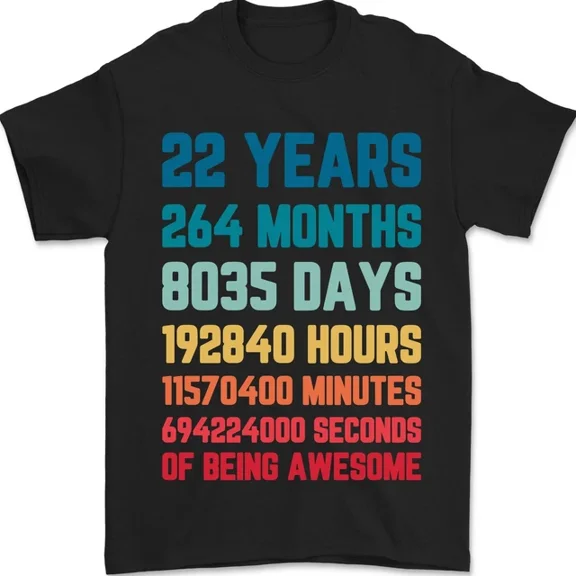 Kiraa Tee With 22Nd Birthday 22 Year Old Mens S-5Xl T-Shirt