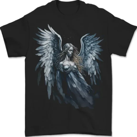 Kiraa Tee With A Gothic Guardian Angel Fantasy Goth Mens S-5Xl T-Shirt