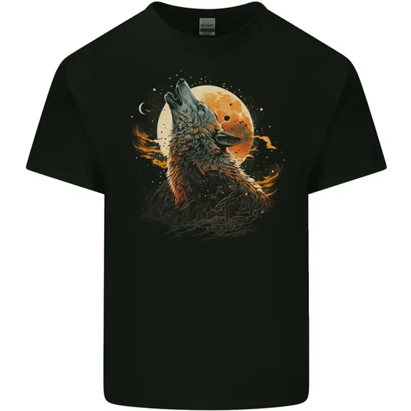 Kiraa Tee With A Howling Wolf In The Moon Light Mens Womens S-5Xl T-Shirt