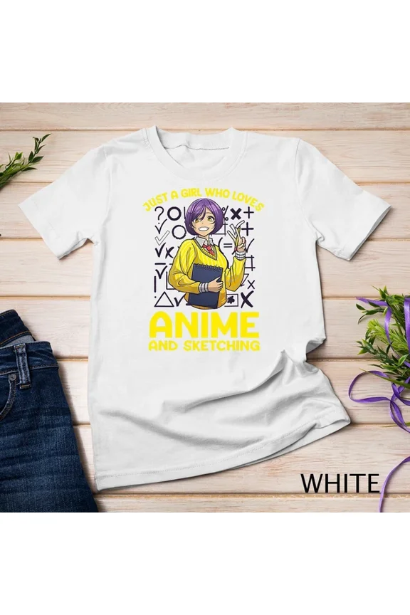 Tee With Anime Art For Women Teen Girl Anime Merch Sketch Anime Lover Unisex S-5Xl T-Shirt Birthday Gifts; For Men & Women