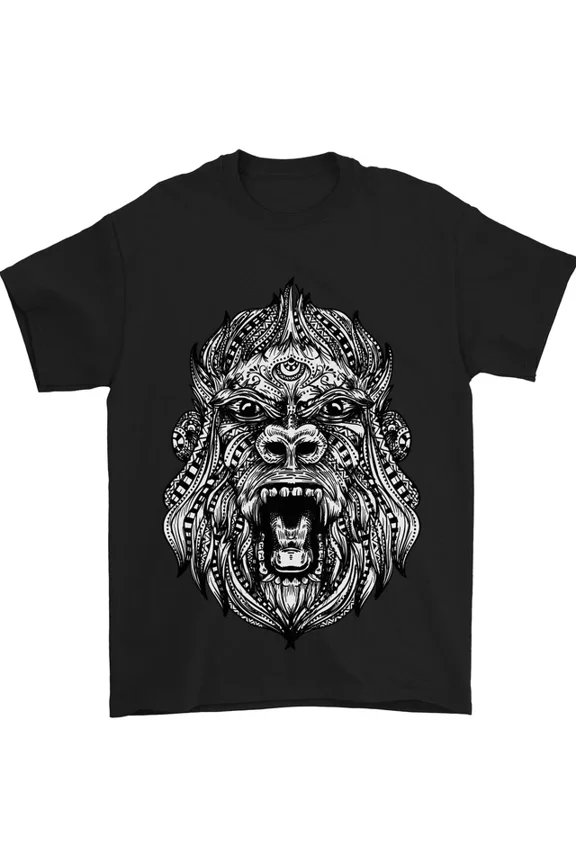 Tee With Ape Mandala Art Mens Womens S-5Xl T-Shirt