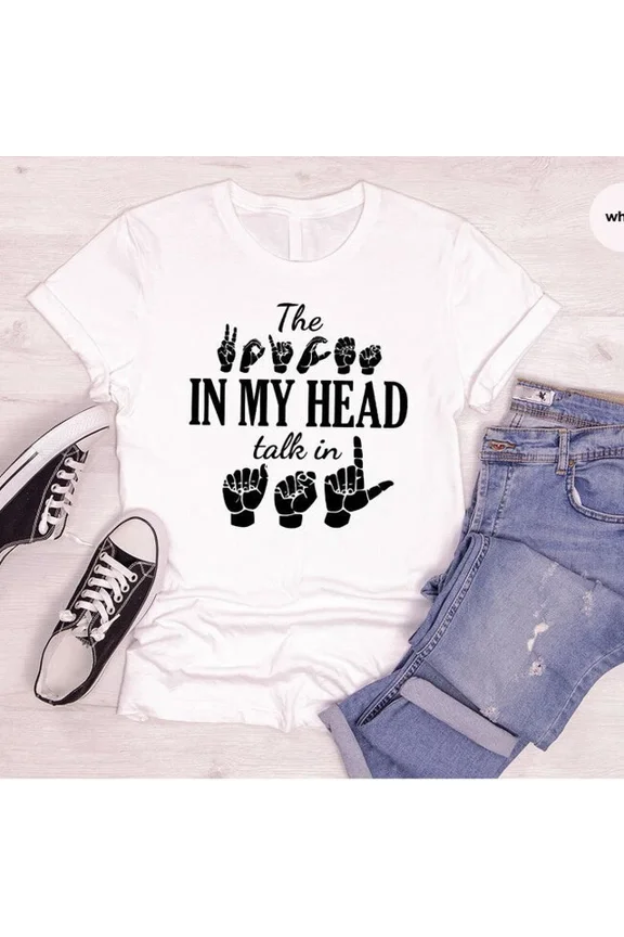 Tee With Asl Teacher Gift, Sign Language Tshirt, Asl Awareness T-Shirt, Deaf Community... Birthday Gifts; For Men & Women