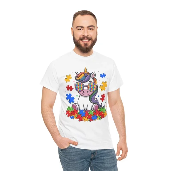 Kiraa Tee With Autism Awareness Unicorn T-Shirt S-5Xl | Cryptozoology T-Shirt S-5Xl | Cryptid Shirt Birthday Gifts; For Men & Women