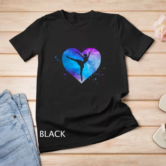 Kiraa Tee With Ballet Dancing Ballerina Dancer Heart Girls Teens Women Mom Unisex S-5Xl T-Shirt