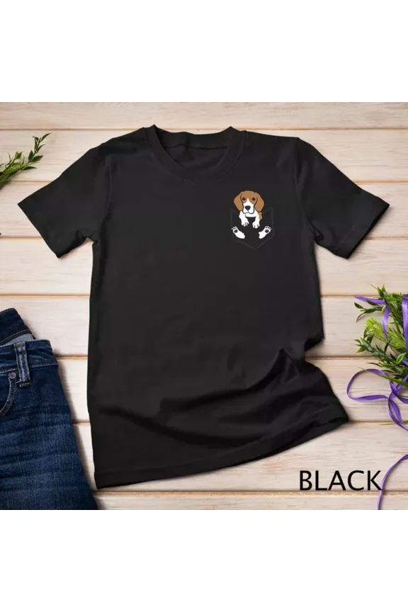 Tee With Beagle Dog In The Pocket Cute Pocket Beagle Unisex S-5Xl T-Shirt