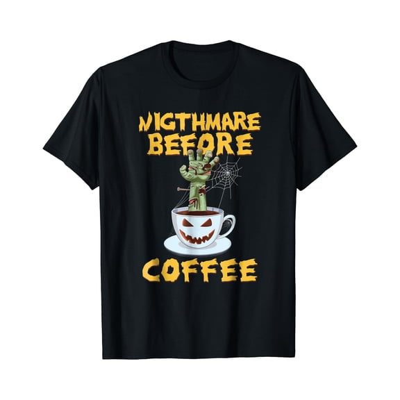 Kiraa Tee With Before Coffee Funny Halowen Zombie