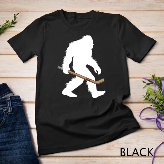 Kiraa Tee With Bigfoot Hockey Cryptid Sasquatch Sport Player Unisex S-5Xl T-Shirt