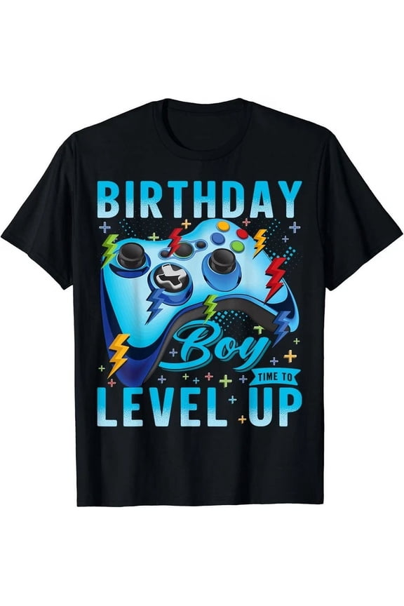 Tee With Birthday Boy Time To Level Up Video Game Birthday Gamer Boys Gift Unisex T-Shirt
