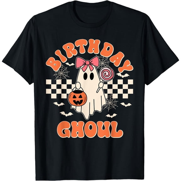 Kiraa Tee With Birthday Ghoul Spooky Season Groovy Halowen Unisex S-5Xl T-Shirt
