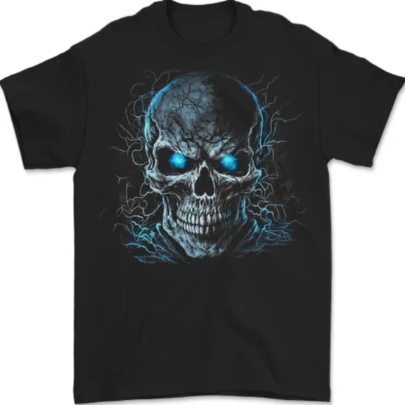 Kiraa Tee With Blue Cosmic Skull Mens Womens S-5Xl T-Shirt