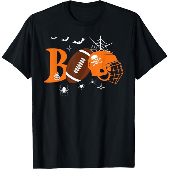 Kiraa Tee With Boo Football Halowen Player Catcher Pitcher Spooky Season Unisex S-5Xl T-Shirt